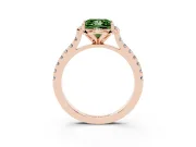 Princess Cut Floral Petal Engagement Ring Setting for a Fancy Green Lab-Grown Diamond | Petal Accents | Rose Gold