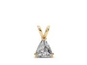 Trillion Cut Diamond Solitaire Pendant Set in Yellow gold with Double Prong Setting