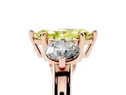 Marquise Three Stone Engagement Ring Setting for a Fancy Yellow Lab-Grown Diamond | Open Prong Baskets | Rose Gold