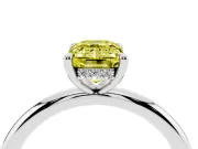Emerald Cut Hidden Halo Ring Setting for a Fancy Yellow Lab-Grown Diamond | White Gold