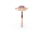 Heart-Shaped Engagement Ring Setting for a Fancy Pink Lab-Grown Diamond | Rose Gold - Design NV-24790