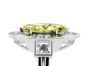 Marquise Milgrain Sectioned Halo Engagement Ring Setting for a Fancy Yellow Lab-Grown Diamond | Sterling Silver