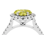 Heart-Shaped Halo Engagement Ring Setting for a Fancy Yellow Lab-Grown Diamond | Tapered Band | Sterling Silver
