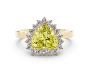 Heart-Shaped Scalloped Halo Engagement Ring Setting for a Fancy Yellow Lab-Grown Diamond | Flat Plain Band | Yellow Gold