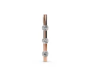 Round Lab-Grown Diamond Three-Stone Vertical Bar Pendant Necklace | Evenly Spaced | Rose Gold