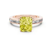Radiant Cut Channel Set Engagement Ring Setting for a Fancy Yellow Lab-Grown Diamond | Rose Gold