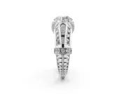 Round Cut Diamond Vintage-Inspired Milgrain Ring Set in White gold with Accent Split Shank