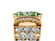 Marquise Vintage Pave Engagement Ring Setting for a Fancy Green Lab-Grown Diamond | Milgrain Edges | Yellow Gold