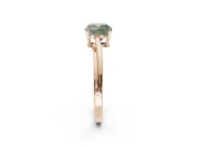 Cushion Cut Bypass Solitaire Engagement Ring Setting for a Fancy Green Lab-Grown Diamond | Rose Gold