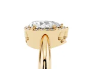 Pear-Shaped Halo Engagement Ring Setting | Plain Tapered Band | Yellow Gold