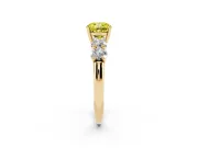 Cushion Cut Five Stone Engagement Ring Setting for a Fancy Yellow Lab-Grown Diamond | Plain Band | Yellow Gold