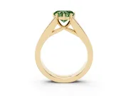 Heart-Shaped Channel-Set Engagement Ring Setting for a Fancy Green Lab-Grown Diamond | Yellow Gold