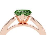 Heart-Shaped Solitaire Engagement Ring Setting for a Fancy Green Lab-Grown Diamond | Stepped Flat Band | Rose Gold