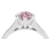 Marquise Half Bezel Engagement Ring Setting for a Fancy Pink Lab-Grown Diamond | Platinum