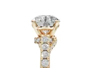 Round Pavé Solitaire Engagement Ring Setting | Crossover Gallery | Yellow Gold