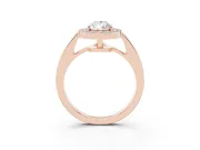 Pear-Shaped Framed Halo Engagement Ring Setting | Graduated Pavé Band | Rose Gold