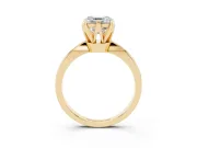 Asscher Cut Tapered Solitaire Engagement Ring Setting | Claw Prong Head | Yellow Gold