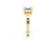Asscher Cut Solitaire Engagement Ring Setting | Flat Tab Prongs | Yellow Gold