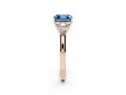 Asscher Cut 5 Stone Engagement Ring Setting for a Fancy Blue Lab-Grown Diamond | Rose Gold