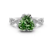 Heart-Shaped Halo Engagement Ring Setting for a Fancy Green Lab-Grown Diamond | White Gold - Design NV-24725