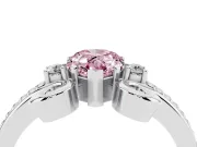 Pear-Shaped Scroll Engagement Ring Setting for a Fancy Pink Lab-Grown Diamond | Sterling Silver
