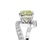 Cushion Cut Bypass Engagement Ring Setting for a Fancy Yellow Lab-Grown Diamond | Sterling Silver