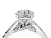 Round Pavé Solitaire Engagement Ring Setting | Crossover Gallery | Sterling Silver