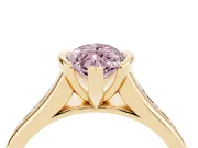 Marquise Half Bezel Engagement Ring Setting for a Fancy Pink Lab-Grown Diamond | Yellow Gold