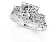 Princess Cut Three Stone Engagement Ring Setting | Braided Band | Platinum