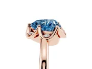 Heart-Shaped Petal Halo Engagement Ring Setting for a Fancy Blue Lab-Grown Diamond | Rose Gold