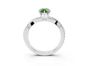 Pear-Shaped Crossover Engagement Ring Setting for a Fancy Green Lab-Grown Diamond | Platinum
