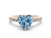 Heart-Shaped Engagement Ring Setting for a Fancy Blue Lab-Grown Diamond | Rose Gold - Design NV-24649