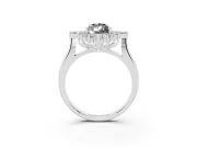 Pear-Shaped Cluster Halo Engagement Ring Setting for a Black Center | Platinum