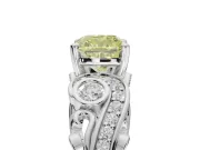 Cushion Cut Swirl Engagement Ring Setting for a Fancy Yellow Lab-Grown Diamond | Platinum