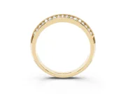 Round Diamond Pavé Eternity Band Set in Yellow gold with Milgrain Edging