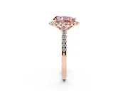 Pear-Shaped Raised Halo Engagement Ring Setting for a Fancy Pink Lab-Grown Diamond | Rose Gold