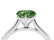 Heart-Shaped Cathedral Engagement Ring Setting for a Fancy Green Lab-Grown Diamond | Platinum