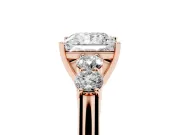 Princess Cut Close Set Five Stone Engagement Ring Setting | Rose Gold