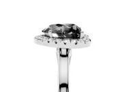 Heart-Shaped Halo Engagement Ring Setting for a Black Center | Flat Tapered Band | Sterling Silver