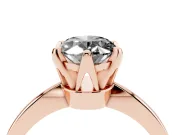 Fancy Black Oval Cut Diamond Solitaire Engagement Ring Set in Rose gold with Slim Tapered Solitaire Band