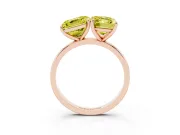 Fancy Yellow Asscher Cut and Emerald Cut Toi Moi Ring Set in Rose gold with Prong Setting