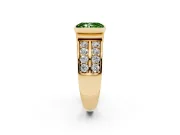 Radiant Cut Half Bezel Engagement Ring Setting for a Fancy Green Lab-Grown Diamond | Channel Band | Yellow Gold