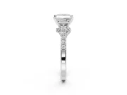 Princess Cut Pavé Solitaire Engagement Ring Setting | Crossover Gallery | White Gold