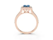 Asscher Cut Halo Engagement Ring Setting for a Fancy Blue Lab-Grown Diamond | Rose Gold - Design NV-24729