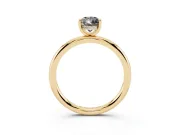 Pear-Shaped Hidden Halo Engagement Ring Setting for a Black Center | Thin Plain Band | Yellow Gold