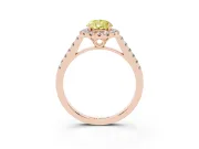 Pear-Shaped Raised Halo Engagement Ring Setting for a Fancy Yellow Lab-Grown Diamond | Rose Gold