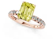 Emerald Cut Pavé Engagement Ring Setting for a Fancy Yellow Lab-Grown Diamond | Rose Gold