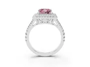 Princess Cut Halo Engagement Ring Setting for a Fancy Pink Lab-Grown Diamond | Platinum - Design NV-24799