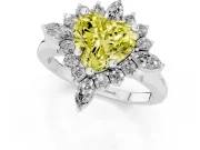 Heart-Shaped Engagement Ring Setting for a Fancy Yellow Lab-Grown Diamond | White Gold - Design NV-24790