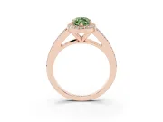 Marquise Split Shank Halo Engagement Ring Setting for a Fancy Green Lab-Grown Diamond | Rose Gold